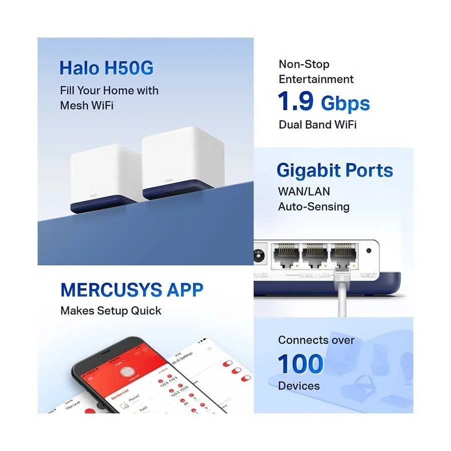 MERCUSYS Mercusys HALO H50G (3-Pack) Network Router in TK
