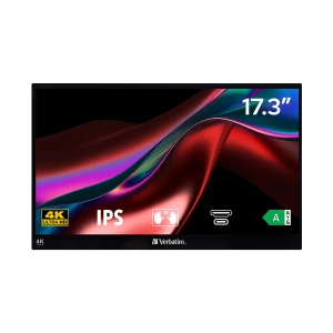 Verbatim PMT-17-4K 17.3 Inch 4K UHD Display HDMI, Dual Type-C Touch Portable Monitor #32239